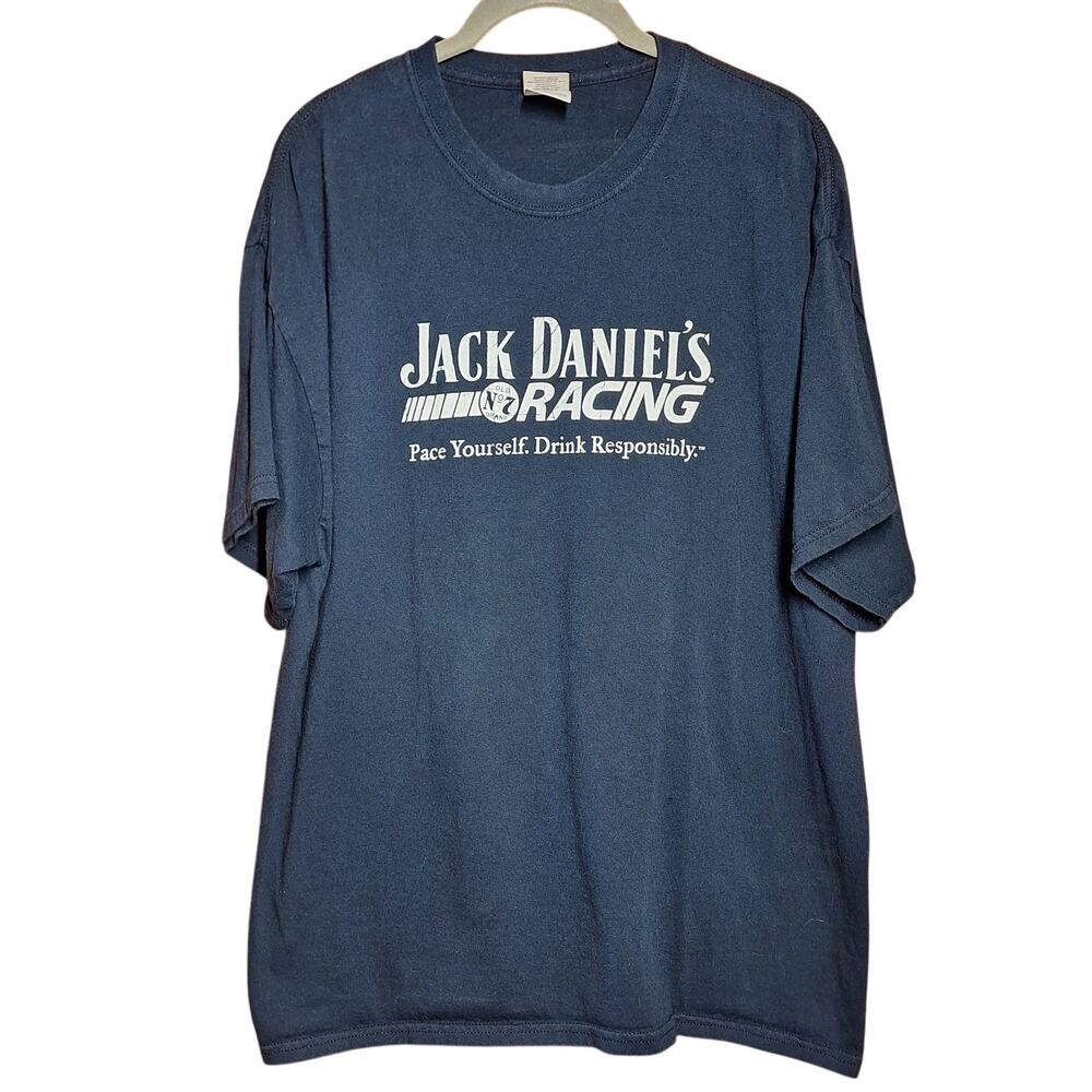 Jack daniels Vintage racing tee advertising Y2K whiskey graphic print tee Xl men